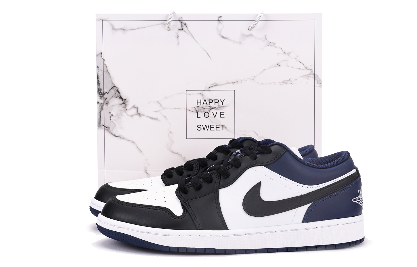 Jordan Air Jordan 1 Slip Resistant Coverage Balance Impact Resistant Low top Vintage Basketball Shoes GS White Blue