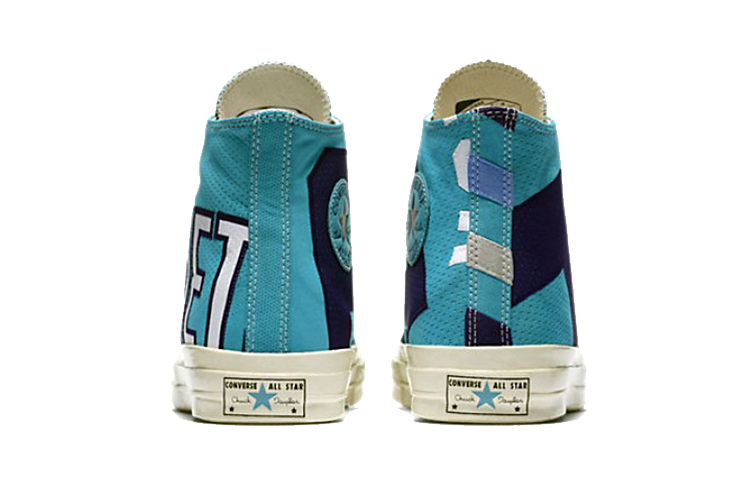 Кеды Converse Chuck Taylor All Star 70s Hi (сине-пурпурно-белые) — Бирюзовый / фиолетовый / белый — фото 4