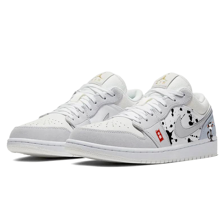 Jordan Air Jordan 1 Vintage Basketball Shoes Unisex Low Top White/Gray