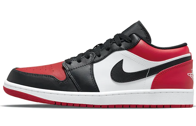 Jordan Air Jordan 1 Low Bred Toe Low top Vintage Basketball Shoes Men's Bred Toe