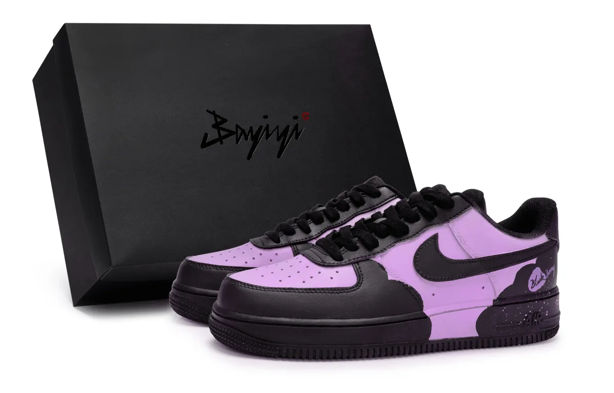 Nike Air Force 1 Quick Dry Quick Dry Low top Skateboard Shoes Unisex Black Purple