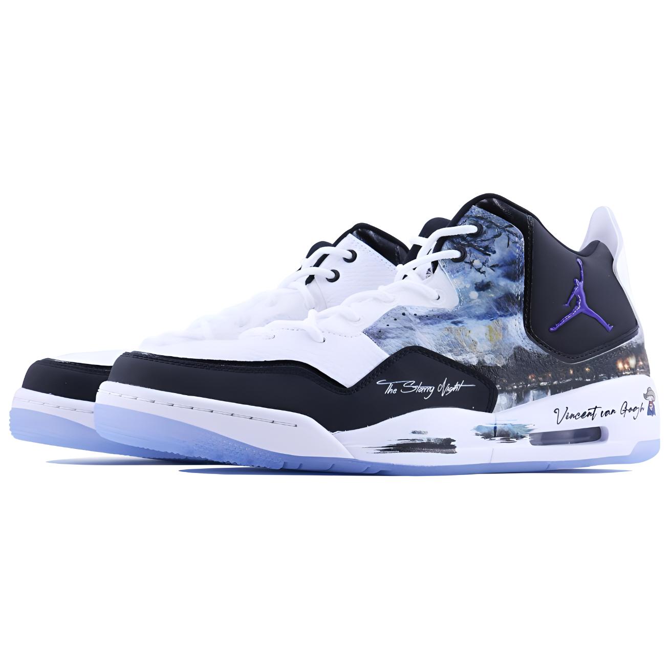 Jordan Courtside 23 Starry Sky SDS Cushioned Slip-Resistant Mid-Top Vintage Basketball Shoes Men’s Black Blue White