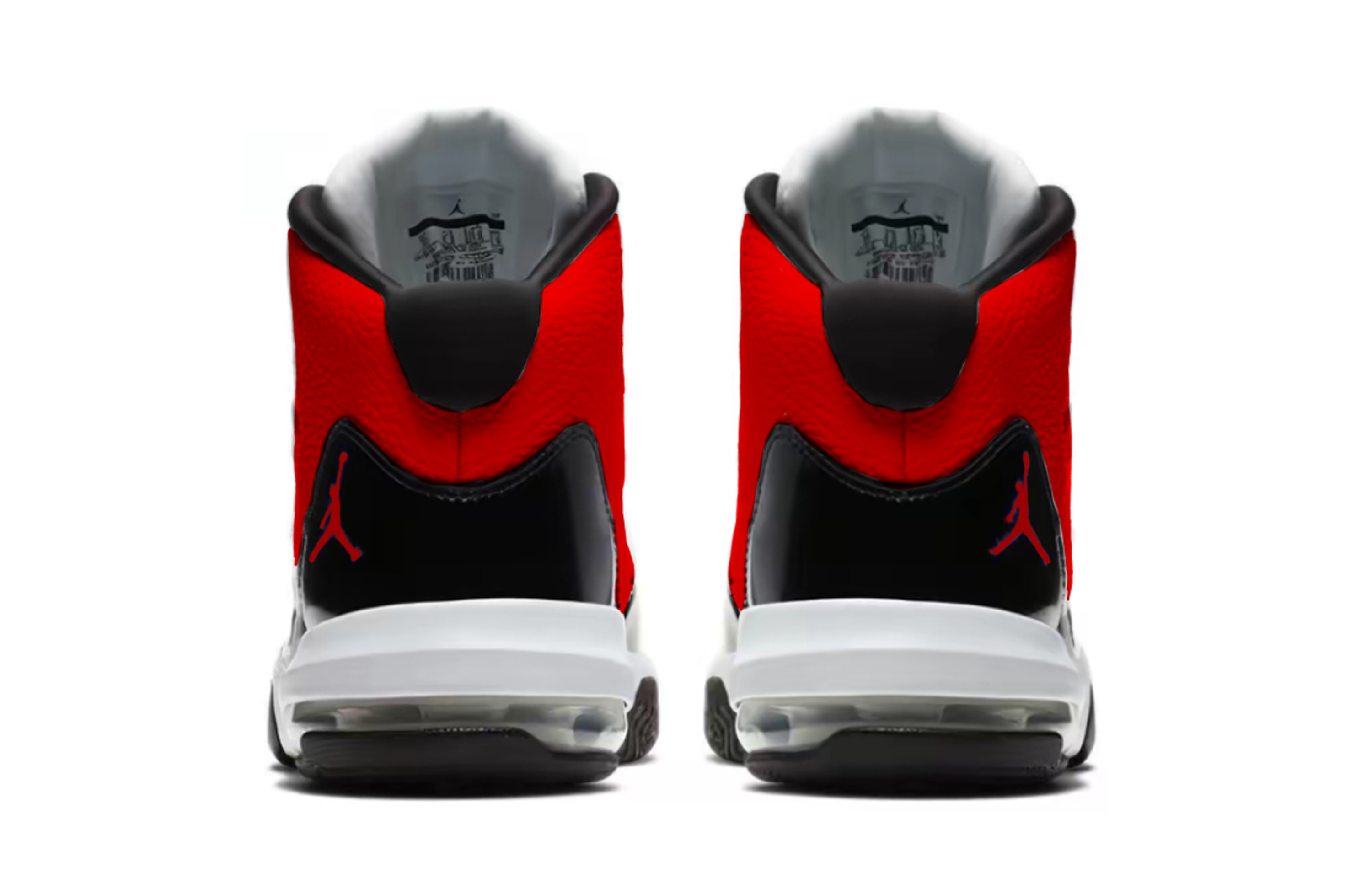 Jordan Max Aura Cushioning Slip Resistant Abrasion Resistant High top Basketball Shoes Unisex Black Red