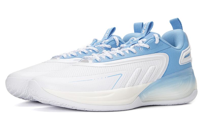 XTEP LY1 Fabric Cushioning Slip Resistant Abrasion Resistant Low top Basketball Shoes Men’s White Blue