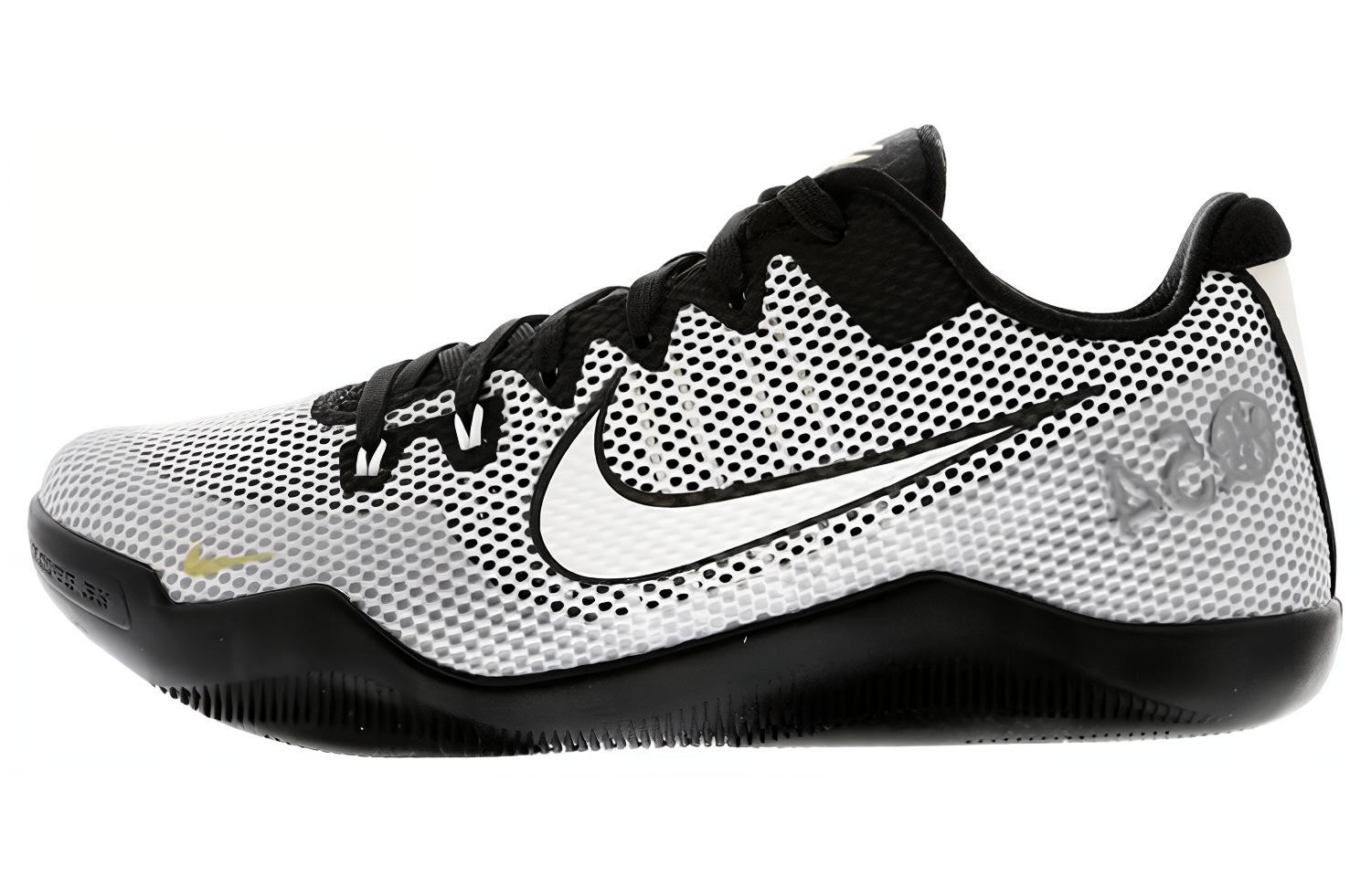 Nike Kobe 11 Quai 54 Kobe mesh non-slip lightweight low-top practical basketball shoes men's white