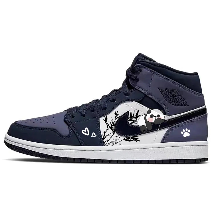 Jordan Air Jordan 1 Vintage Basketball Shoes Unisex Mid Top Purple/White