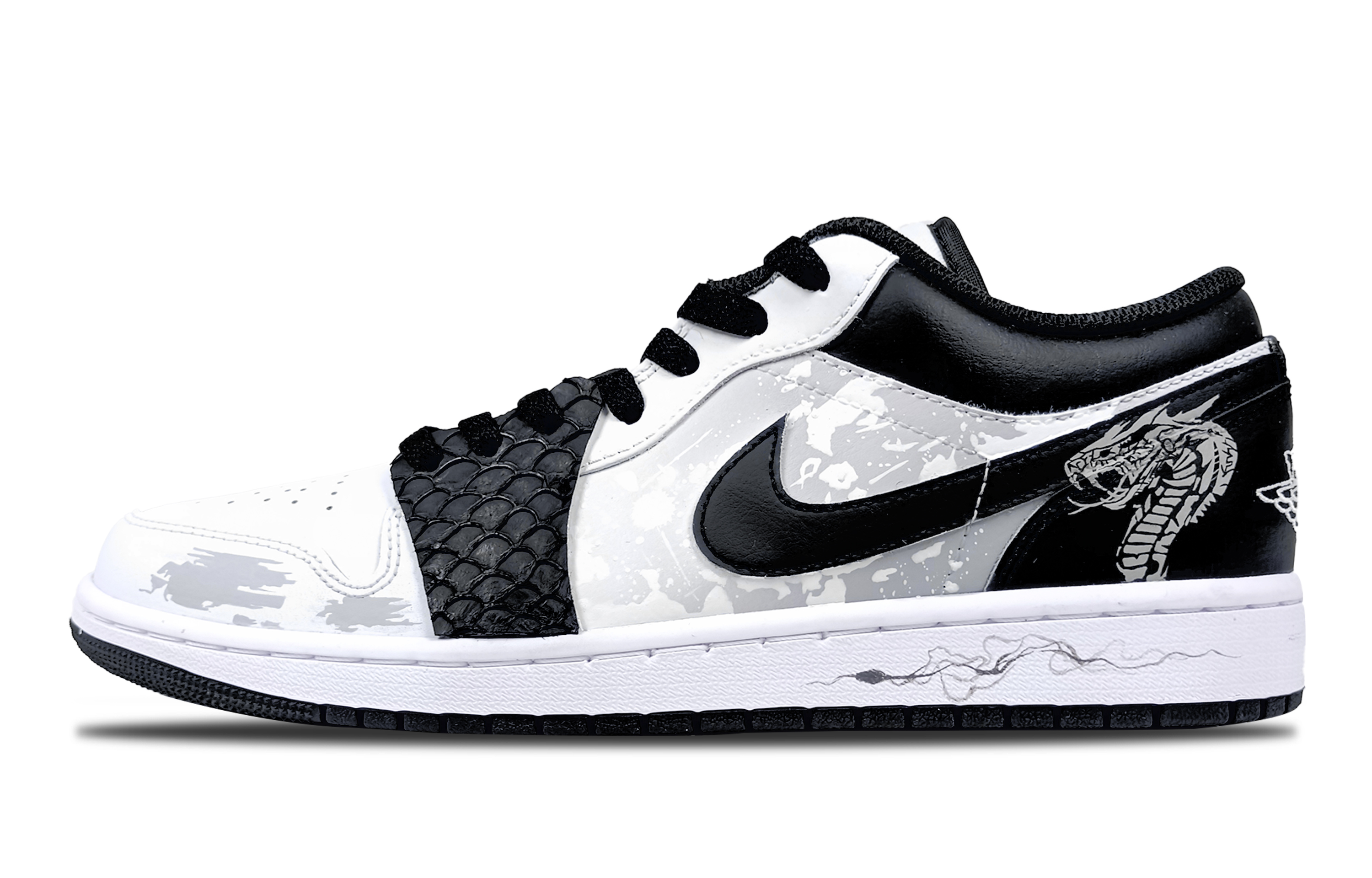 Jordan Air Jordan 1 Snake Warrior Leather Cushioning Slip Resistant Cushioning Slip Resistant Low top