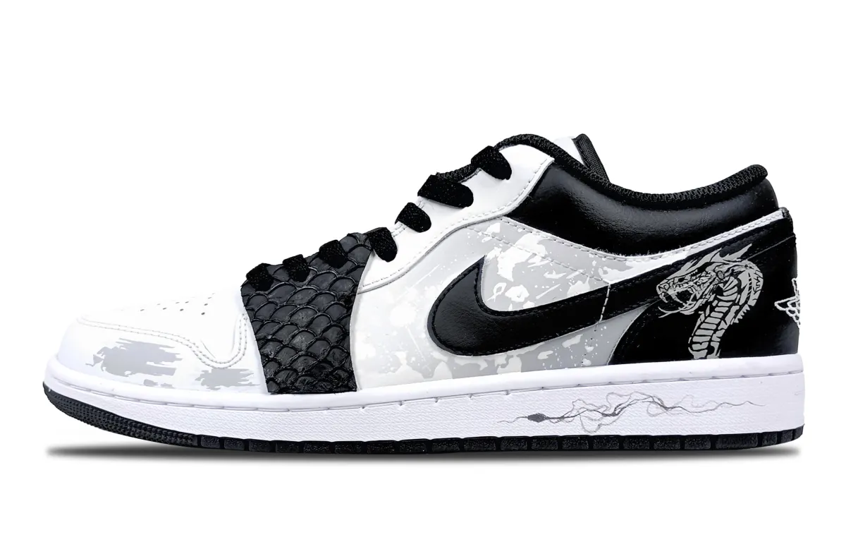 Jordan Air Jordan 1 Snake Warrior Leather Cushioning Slip Resistant Cushioning Slip Resistant Low top