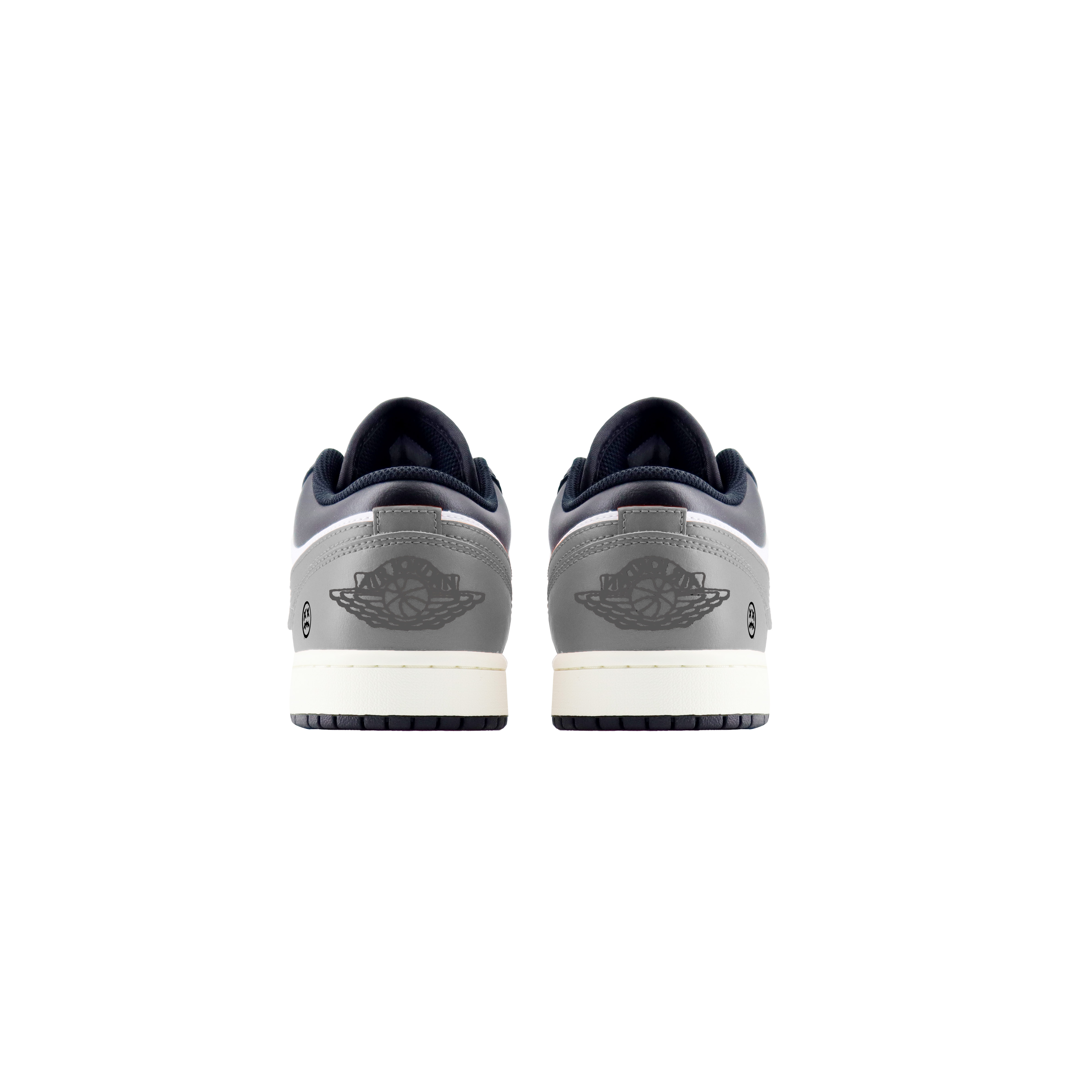 Jordan Air Jordan 1 Fashion Trend Abrasion Resistant Low top Vintage Basketball Shoes Unisex Black Gray