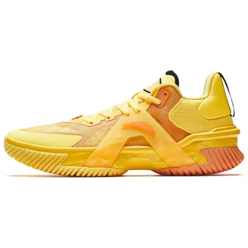 Anta Airspace 5 Slip Resistant, Abrasion Resistant, Anti Rollover Low top Basketball Shoes Men's Yellow Orange