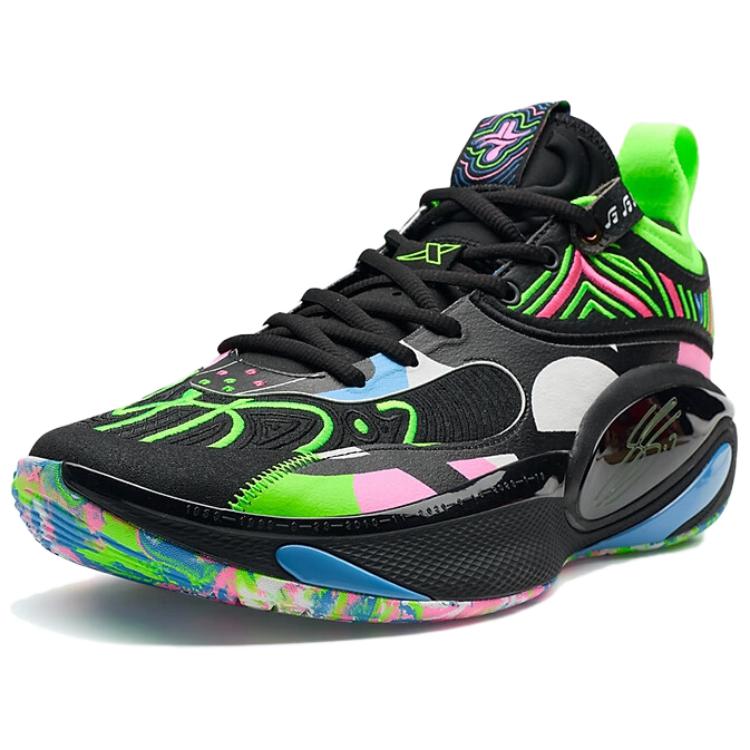 XTEP Jeremy Lin 6 Wear resistant And Lightweight Low top Basketball Shoes Men’s Black Green