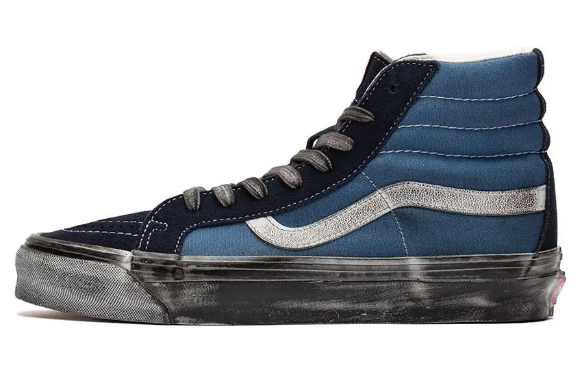 Vans SK8 LX OG 'Stressed Navy' High top Skateboard Shoes Unisex Blue Black White