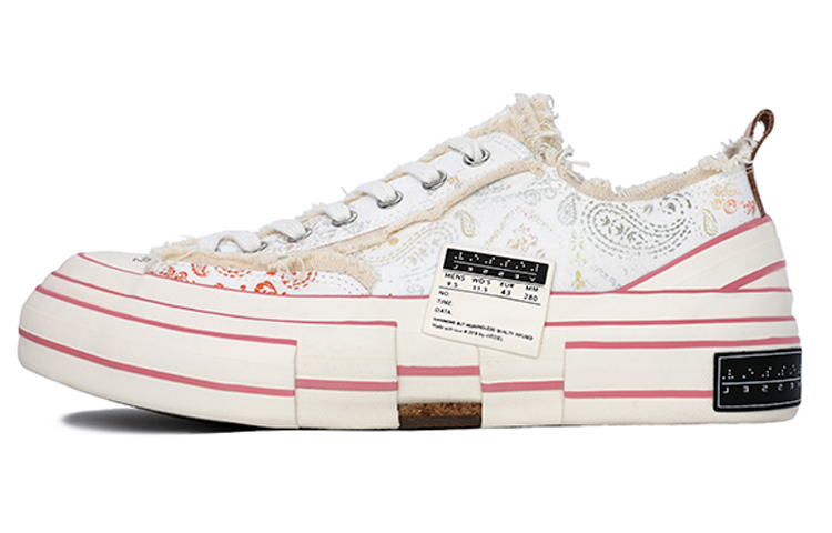 XVESSEL G.O.P. Lows Paisley Flourescencex Low top Canvas Shoes Unisex White