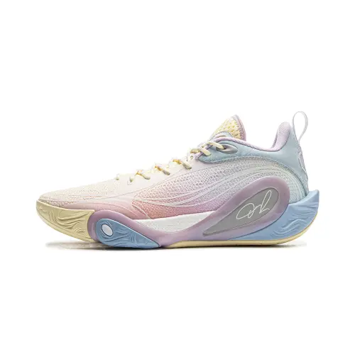 Li Ning DLO1 Cushioning Rebound Grip Low top Basketball Shoes Men's Yellow Blue