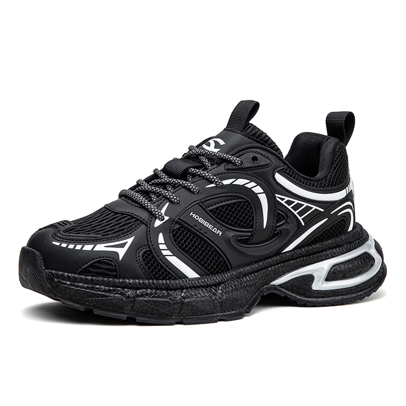 HOBIBEAR Slip Resistant Abrasion Resistant Low top Hiking Shoes Unisex Black White