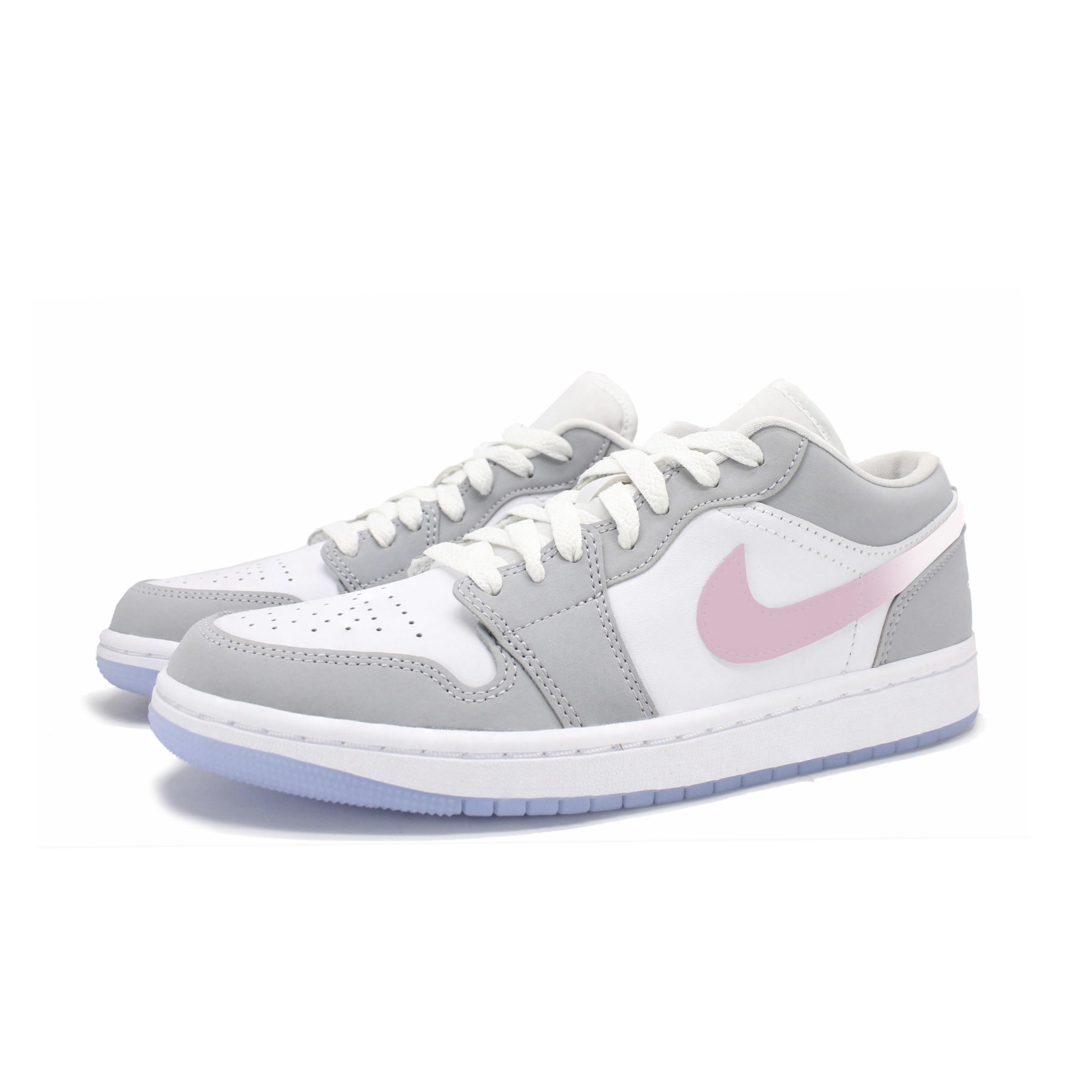 Jordan Air Jordan 1 Slip Resistant Abrasion Resistant Low top Vintage Basketball Shoes Women’s Pink White