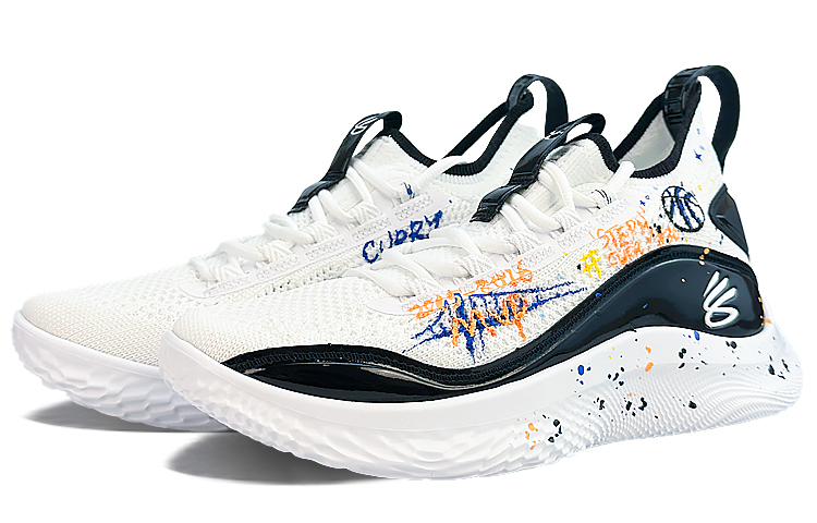 Under Armour Curry 8 Basketball Shoes Unisex Low Top Black/Blue