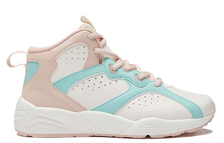 361° QU!KFOAM Mesh, Synthetic Leather Abrasion Resistant Breathable Mid top Basketball Shoes Women’s White Pink