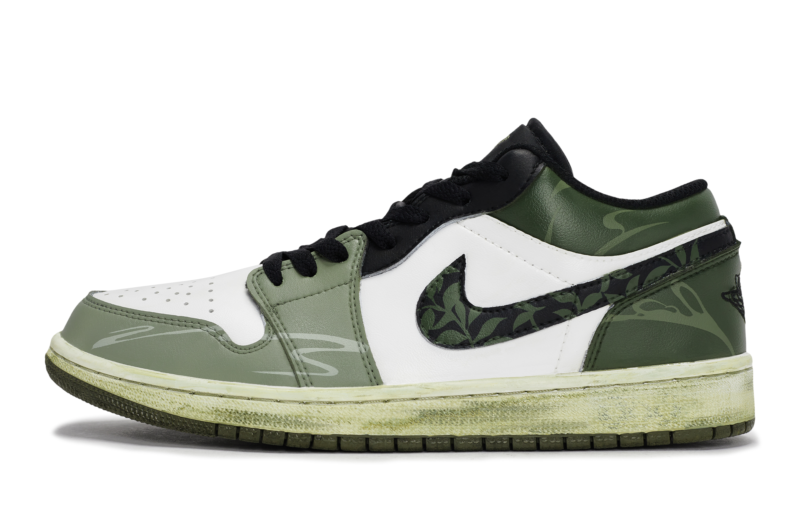 Jordan Air Jordan 1 Longjing, Special Shoe Box Abrasion Resistant Low top Vintage Basketball Shoes Unisex
