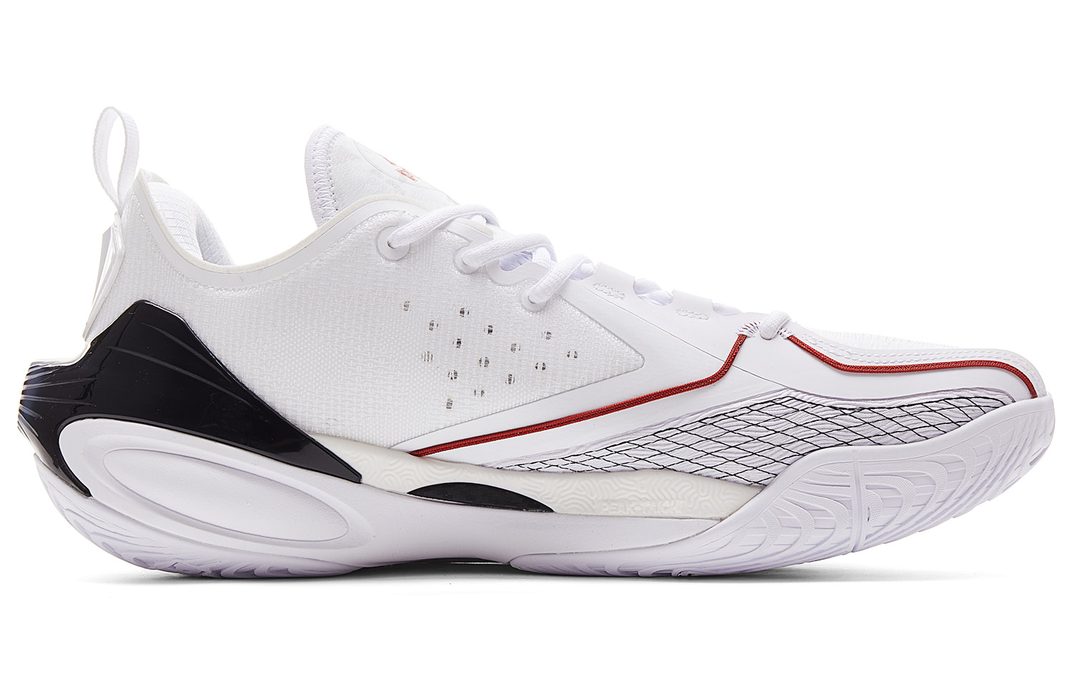 PEAK Cushioning Slip Resistant Abrasion Resistant Low top Basketball Shoes Men’s White Black Red