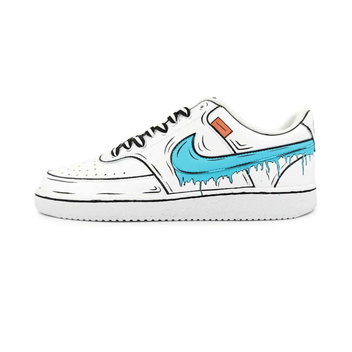 Nike Court Vision 1 Slip Resistant Low top Skateboard Shoes Unisex Blue White