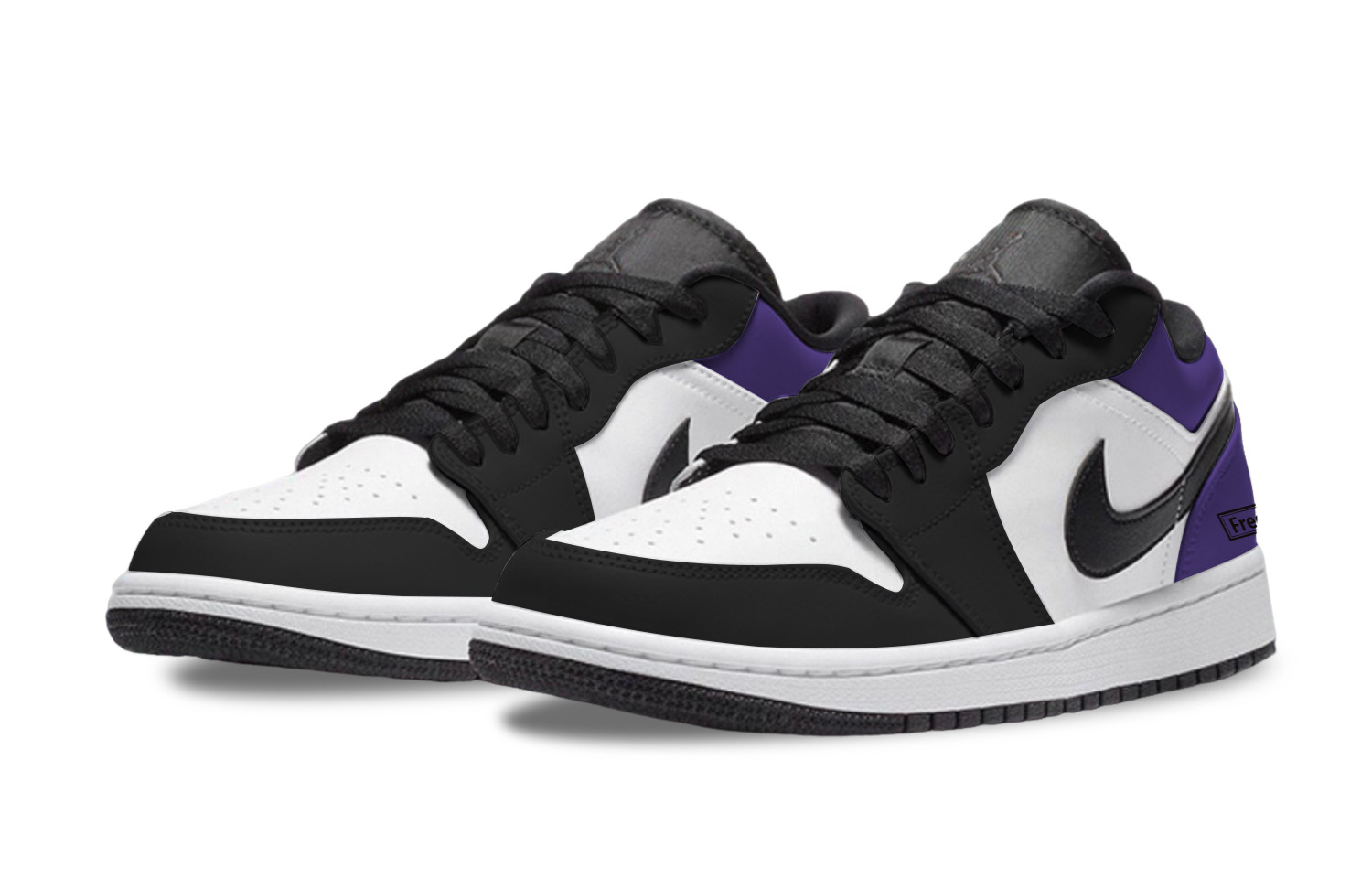 Jordan Air Jordan 1 Dark Reddish Purple, Box Abrasion Resistant Low top Vintage Basketball Shoes Unisex Black Purple