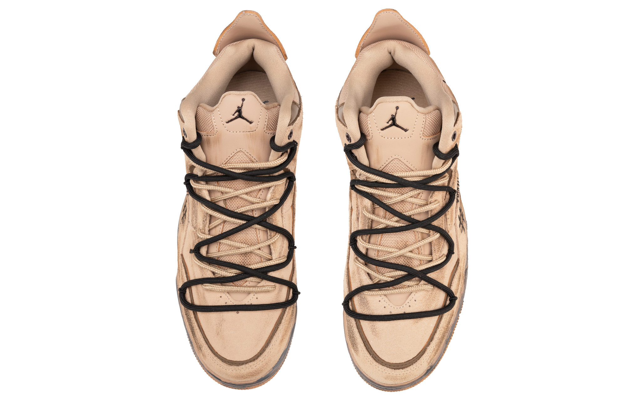 Jordan Courtside 23 Leather Abrasion Resistant Mid top Vintage Basketball Shoes Unisex Light Brown