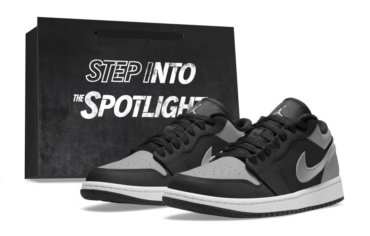 Jordan Air Jordan 1 Low top Skateboard Shoes Unisex Black Gray