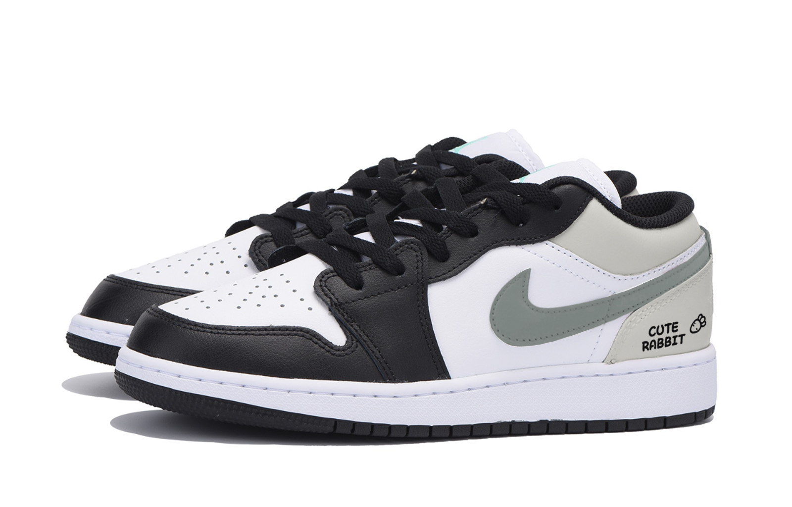 Jordan Air Jordan 1 Turnip Smog, Special Shoe Box Slip Resistant Low top Vintage Basketball Shoes Men’s White Green