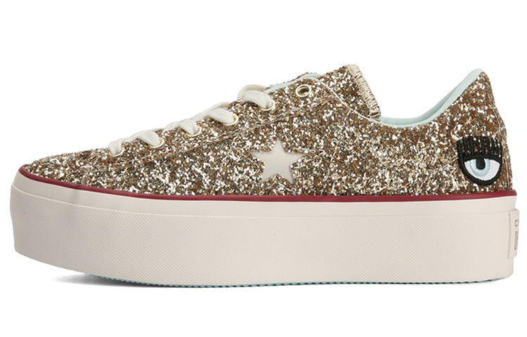 One Star Chiara Ferragni x One Star Wmns Converse Platform Ox 'Gold Glacier Blue' Women's