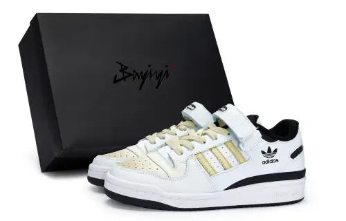 Adidas Originals FORUM Low Wear resistant And Lightweight Low top Skateboard Shoes Unisex White Beige Yellow Black