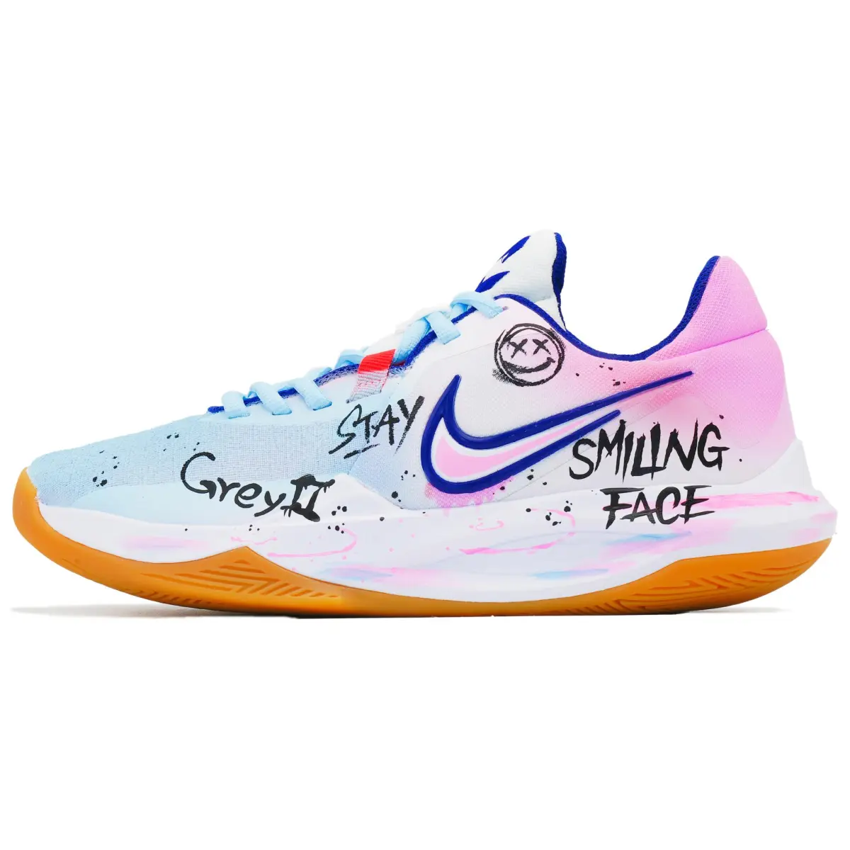 Nike Precision 6 Slip Resistant, Abrasion Resistant, Lightweight Low top Basketball Shoes Men's Pink Blue