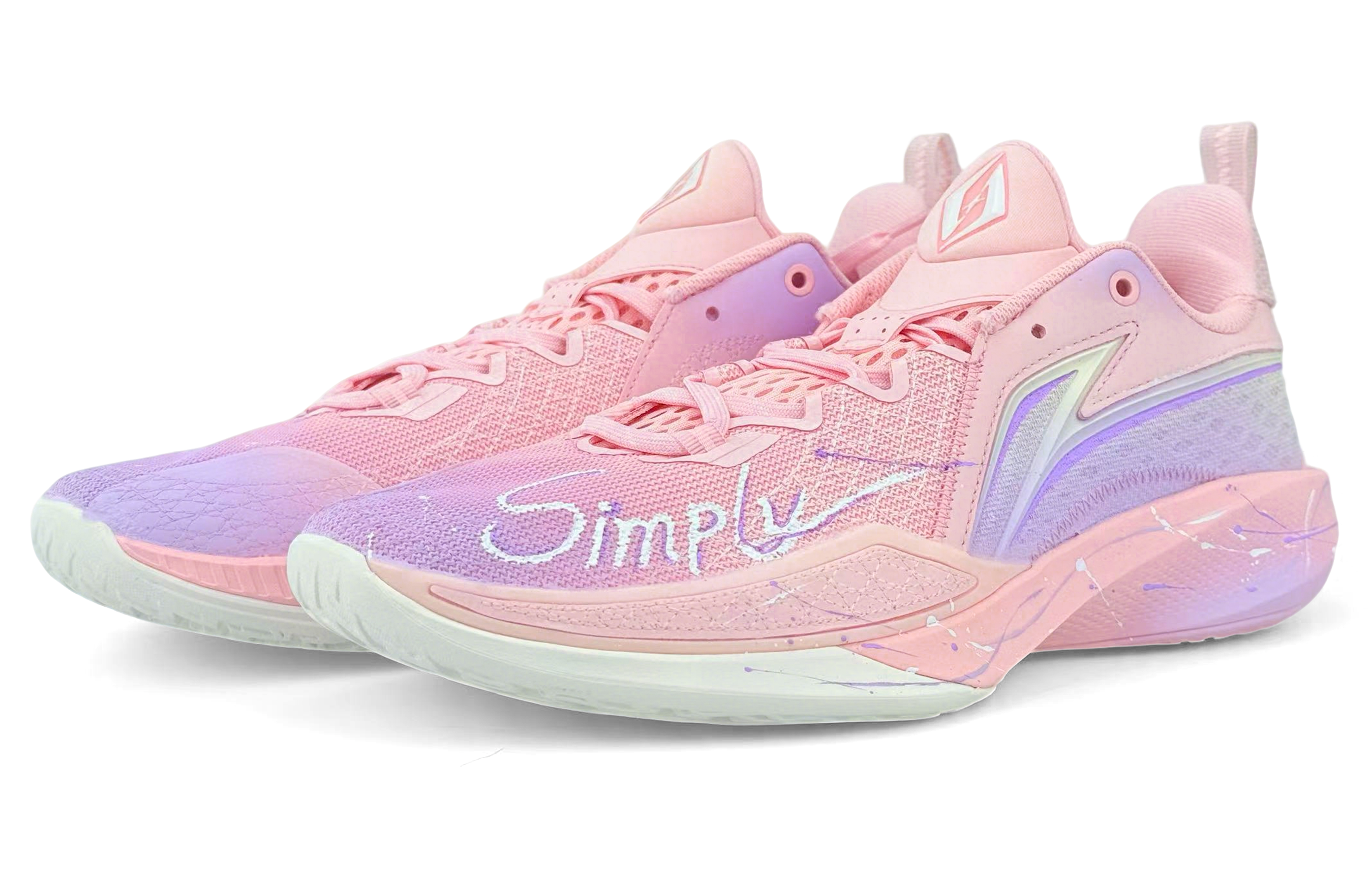 Li Ning Speed 2 Cushioning Slip Resistant Rebound Low top Basketball Shoes Men’s Pink Purple