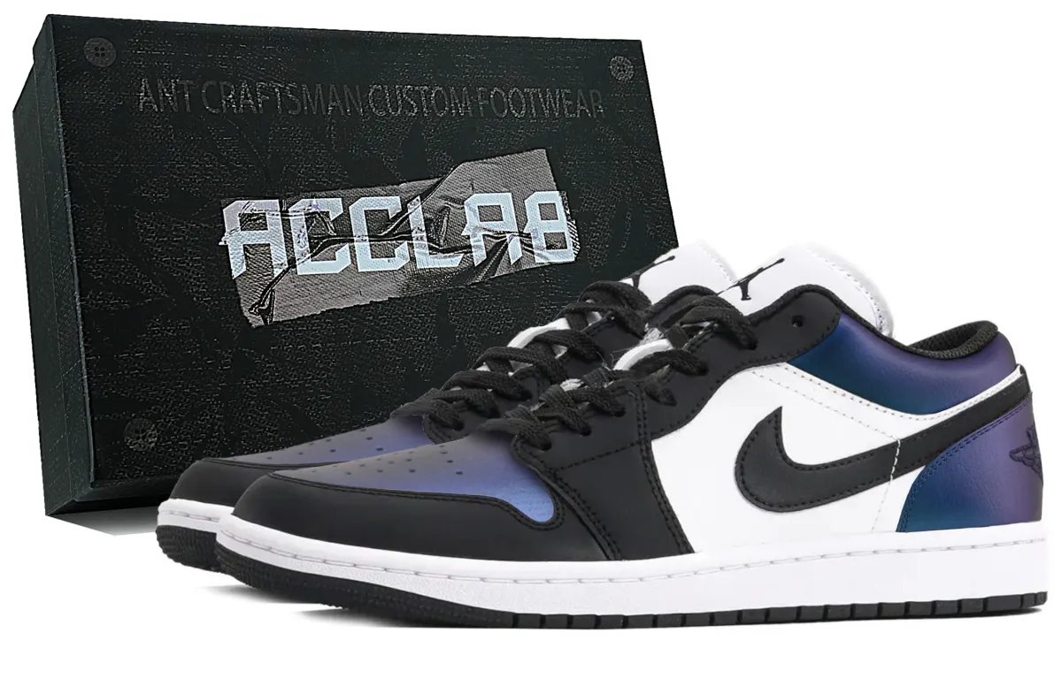Jordan Air Jordan 1 Abrasion Resistant Low top Vintage Basketball Shoes Unisex Red Purple Blue