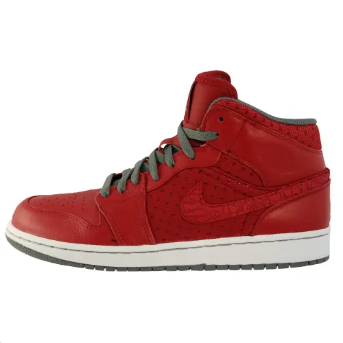Jordan Air Jordan 1 Slip Resistant Abrasion Resistant Mid top Basketball Shoes Men's Red