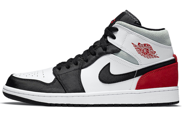 Jordan Air Jordan 1 mid se leather comfortable and versatile mid-top retro basketball shoes men's white and red