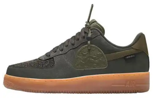 Nike Air Force 1 Comfortable Coverage Slip Resistant Low top Skateboard Shoes Unisex Brown