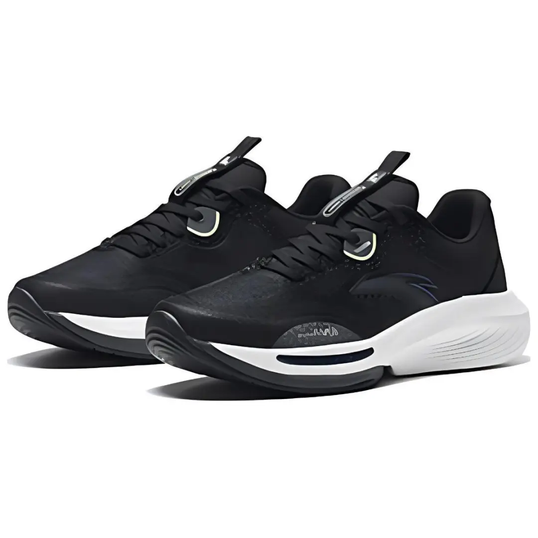 Anta Variety Training Collection Ling Curved Slip Resistant Abrasion Resistant Low top Training Shoes Men's Black White