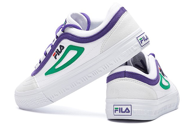 Женские кеды Fila (бело-зелено-фиолетовые) — фото 3