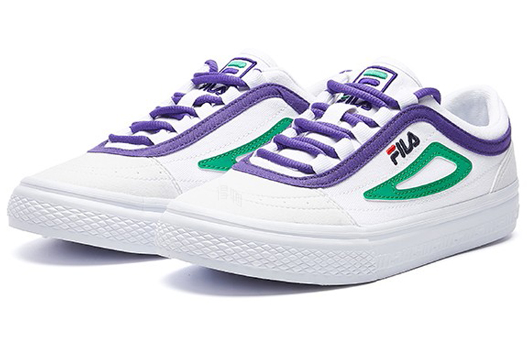 Женские кеды Fila (бело-зелено-фиолетовые) — фото 2