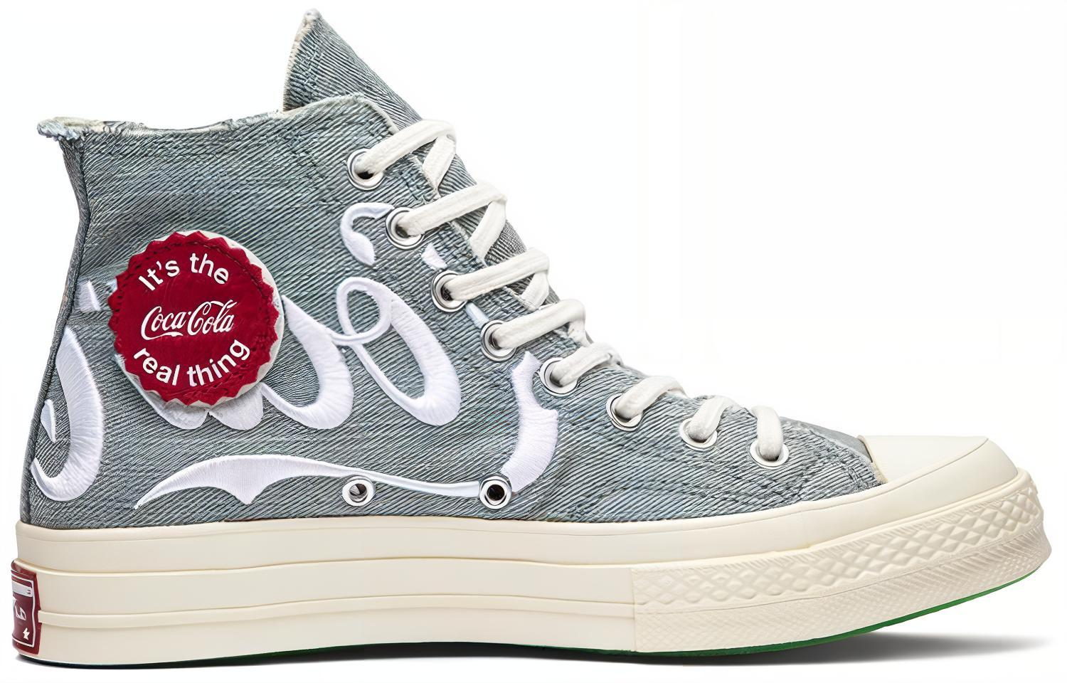 Кеды Converse x Coca-Cola/ Chuck Taylor All Star 70 Hi Kith (сине-белые) — Синийсерый / белый — фото 2