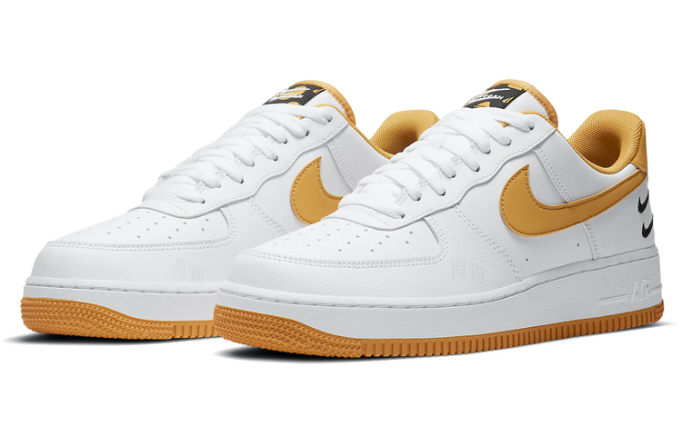 Мужские кроссовки Nike Air Force 1 (белый / желтый) — Белый / жёлтый — фото 3