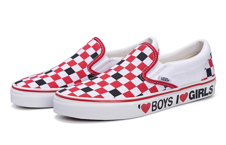 Кеды Vans slip-on Heart (бело-красный) — фото 3