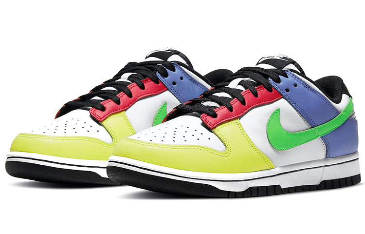 Женские кроссовки Nike Dunk "Green Strike" (желто-зелено-синие) — Жёлтый / зелёный / синий — фото 3