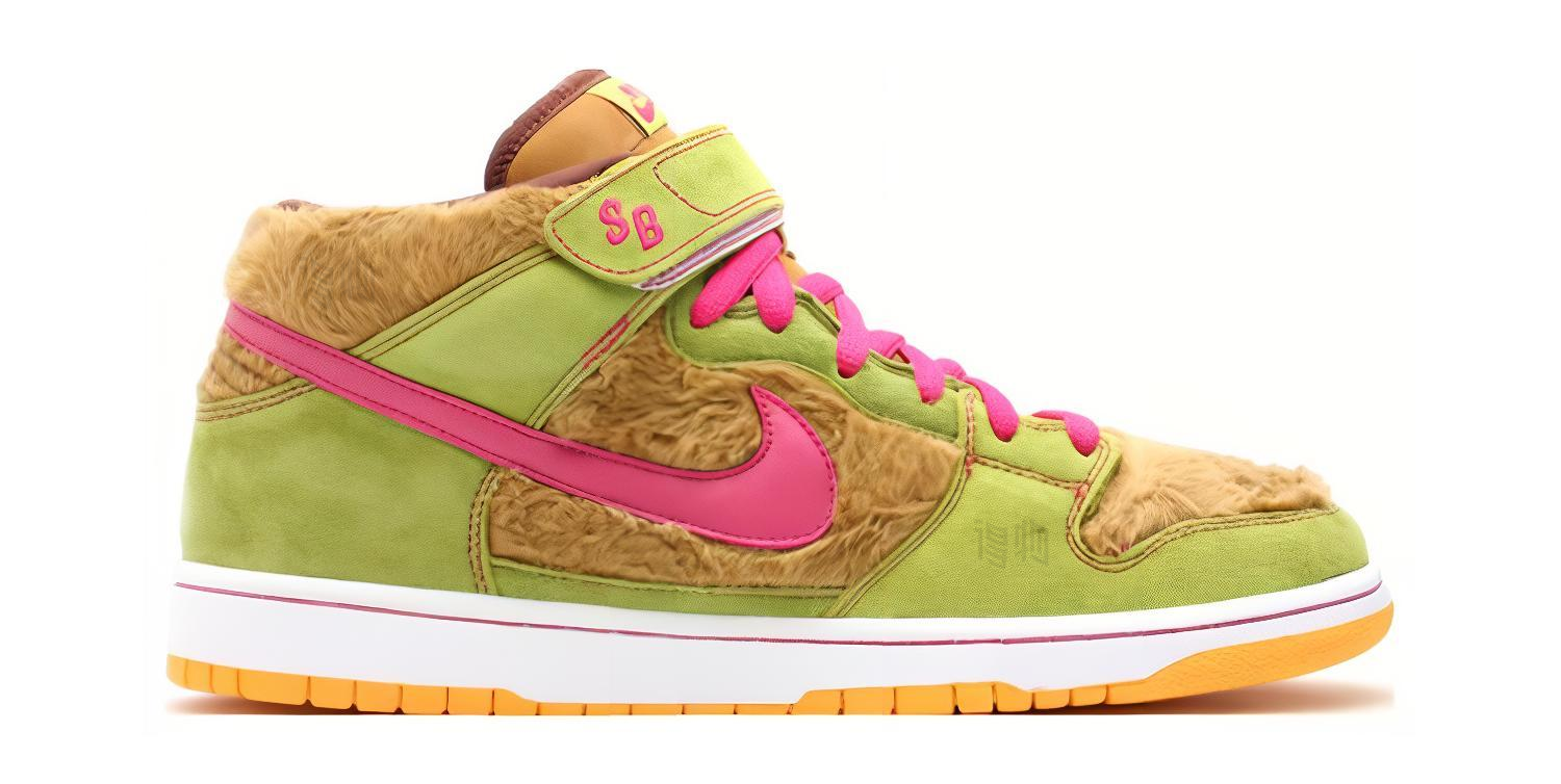 Мужские кеды Nike Dunk SB Mama Bear (зелено-розовые) — Зелёныйрозовый — фото 2