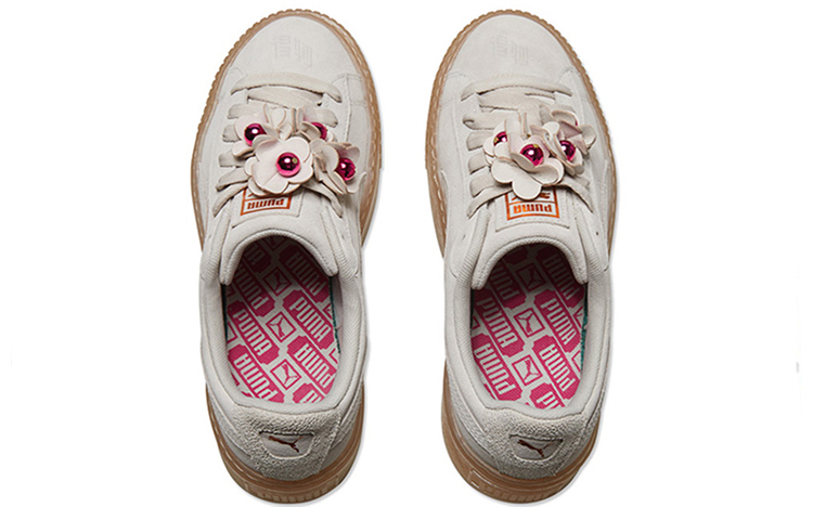 Женские кеды PUMA Platform Flower Tassel (молочные) — Молочный — фото 4