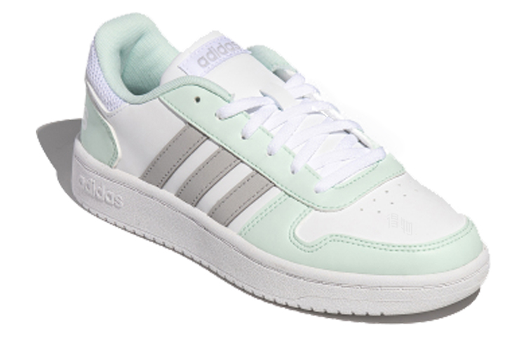 Женские кеды adidas neo Hoops 2.0 (белый / серый / зеленый) — Белый / серый / зелёный — фото 2