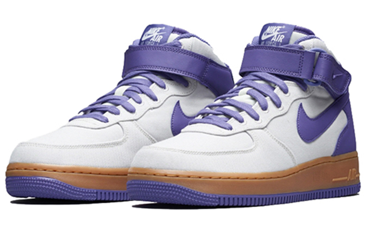 Мужские кроссовки Nike Air Force 1 Light Bone Purple Beige (фиолетовый / белый) — фото 2
