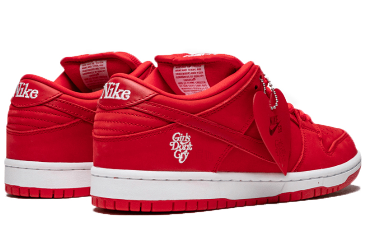 Мужские кеды Nike Dunk SB Verdy Girls Don't Cry (красно-белые) — Красный — фото 3