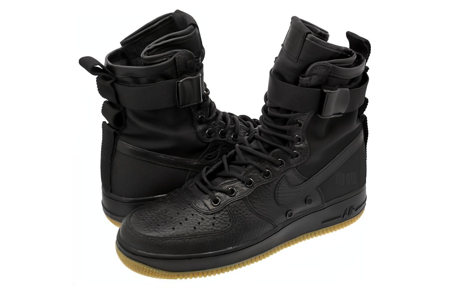 Мужские кеды Nike Air Force 1 Black Gum (черные) — фото 4